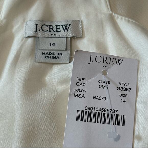 J. Crew Women’s 14 Cream Ivory Spaghetti Strap Scalloped Layering Cami Tank Top - Picture 4 of 7